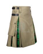 Khaki Cotton Wallace Hunting Tartan Hybrid Kilt