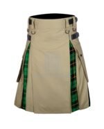 Khaki Cotton Wallace Hunting Tartan Hybrid Kilt