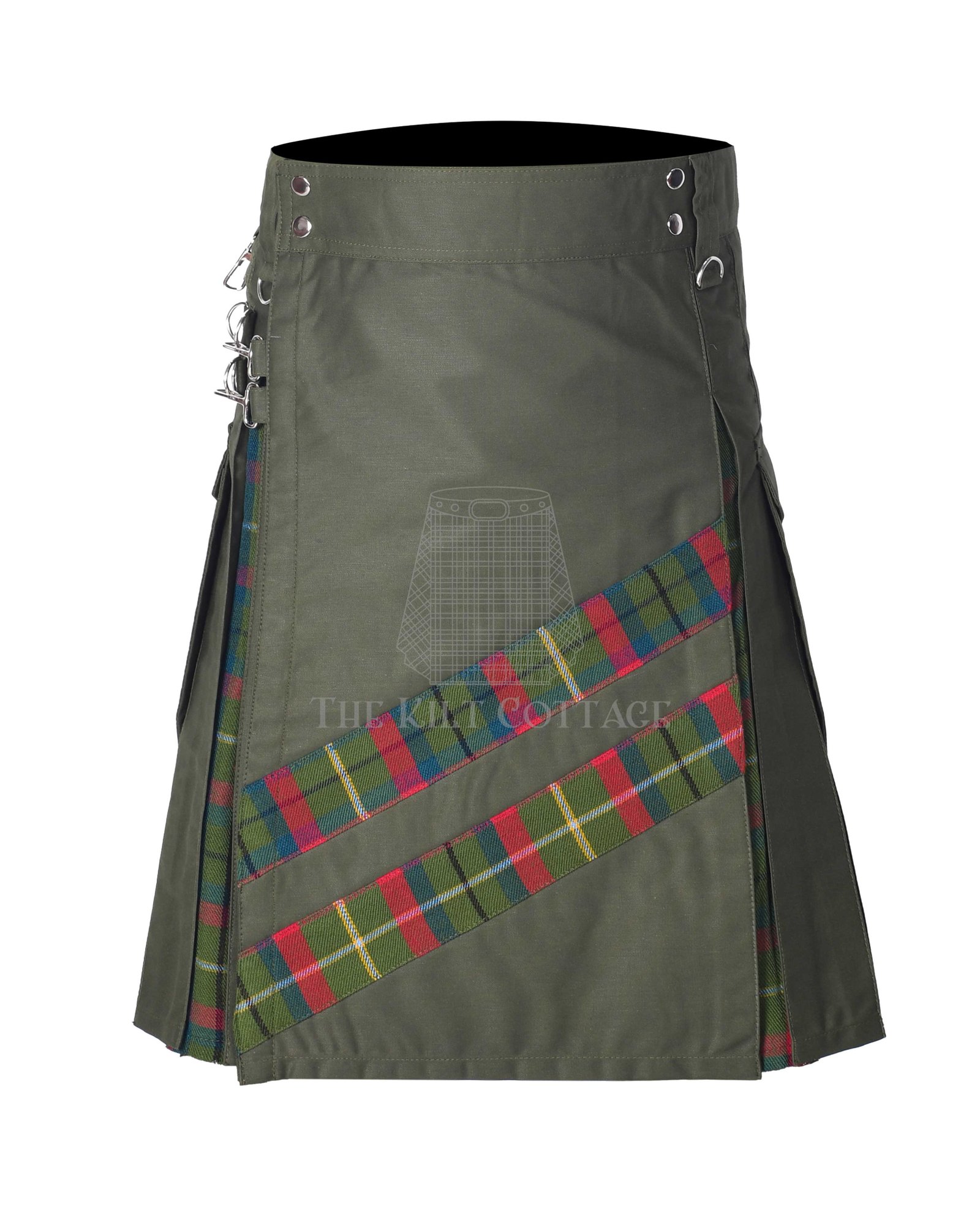 Olive Green Cotton County Mayo Tartan Hybrid Kilt Olive Green Cotton County Mayo Tartan Hybrid Kilt
