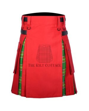 Red Cotton Irish Tartan Hybrid Kilt
