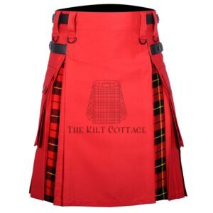 Red Cotton Wallace Tartan Hybrid Kilt