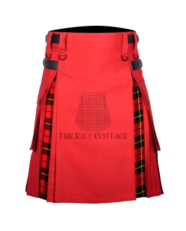 Red Cotton Wallace Tartan Hybrid Kilt