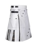 White Cotton Mackenzie Weathered Tartan Hybrid Kilt
