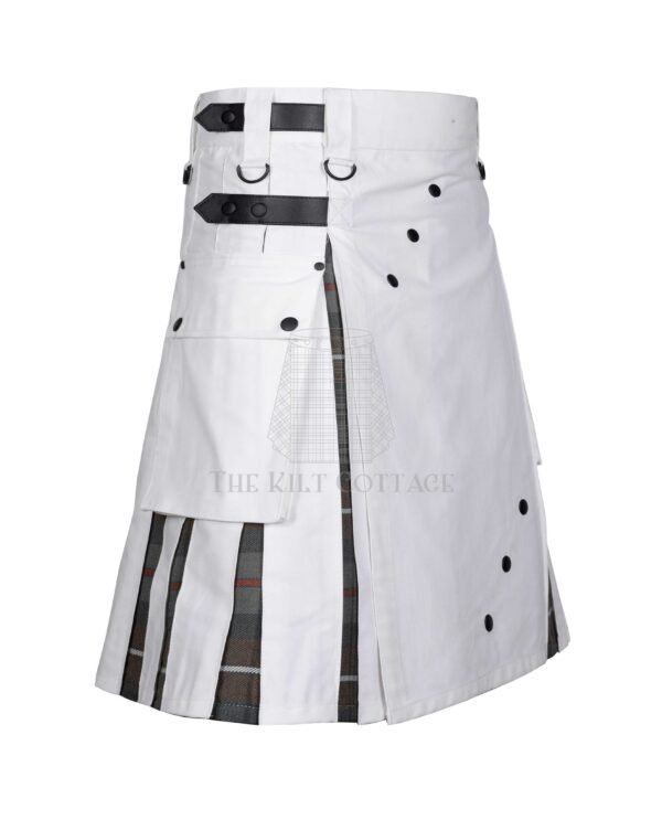 White Cotton Mackenzie Weathered Tartan Hybrid Kilt