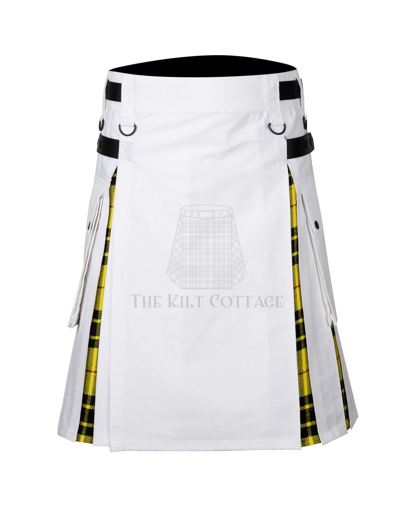 White Cotton Macleod of Lewis Tartan Hybrid Kilt White Cotton Macleod of Lewis Tartan Hybrid Kilt