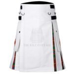 White Cotton Munro Tartan Hybrid Kilt