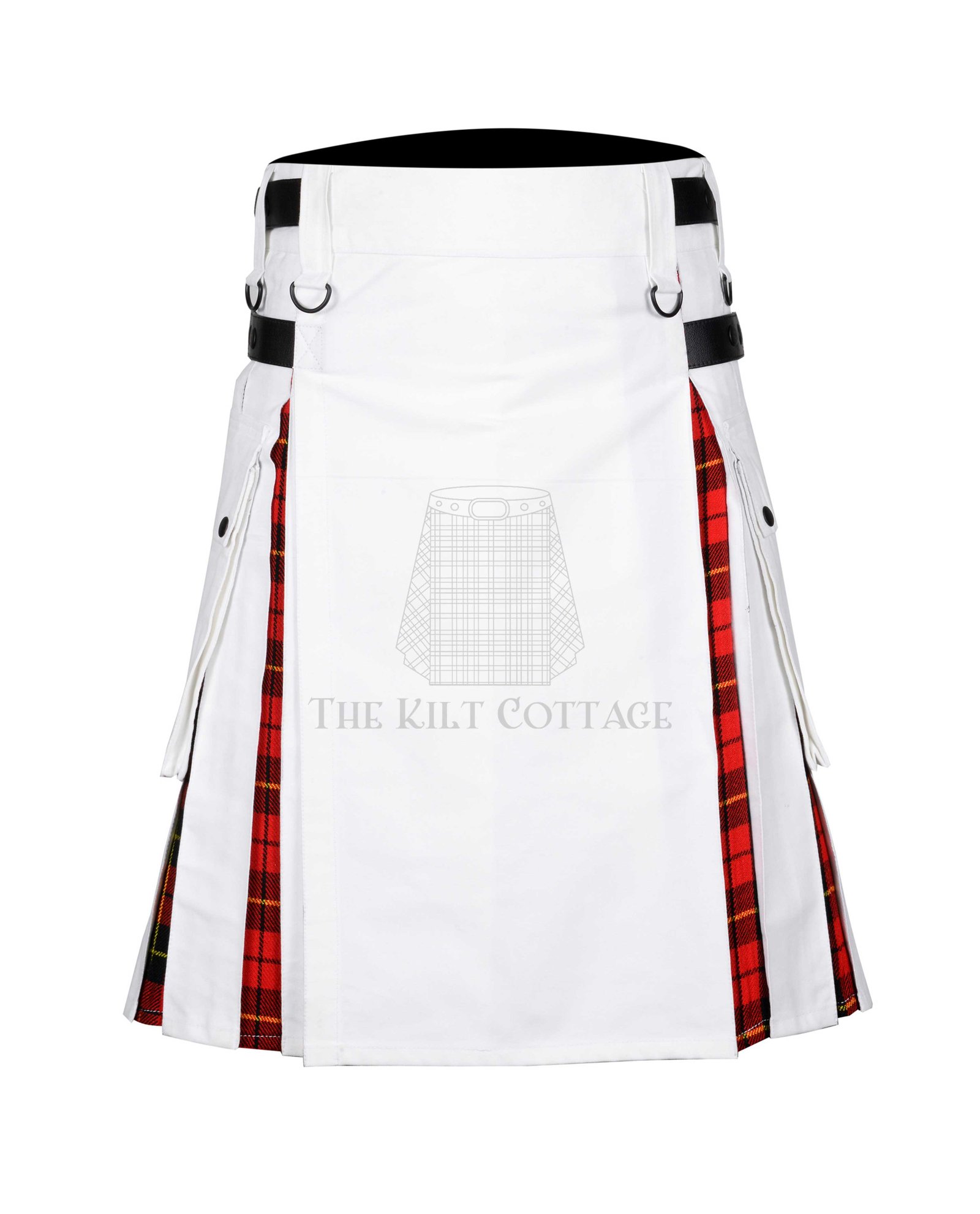 White Cotton Wallace Tartan Hybrid Kilt