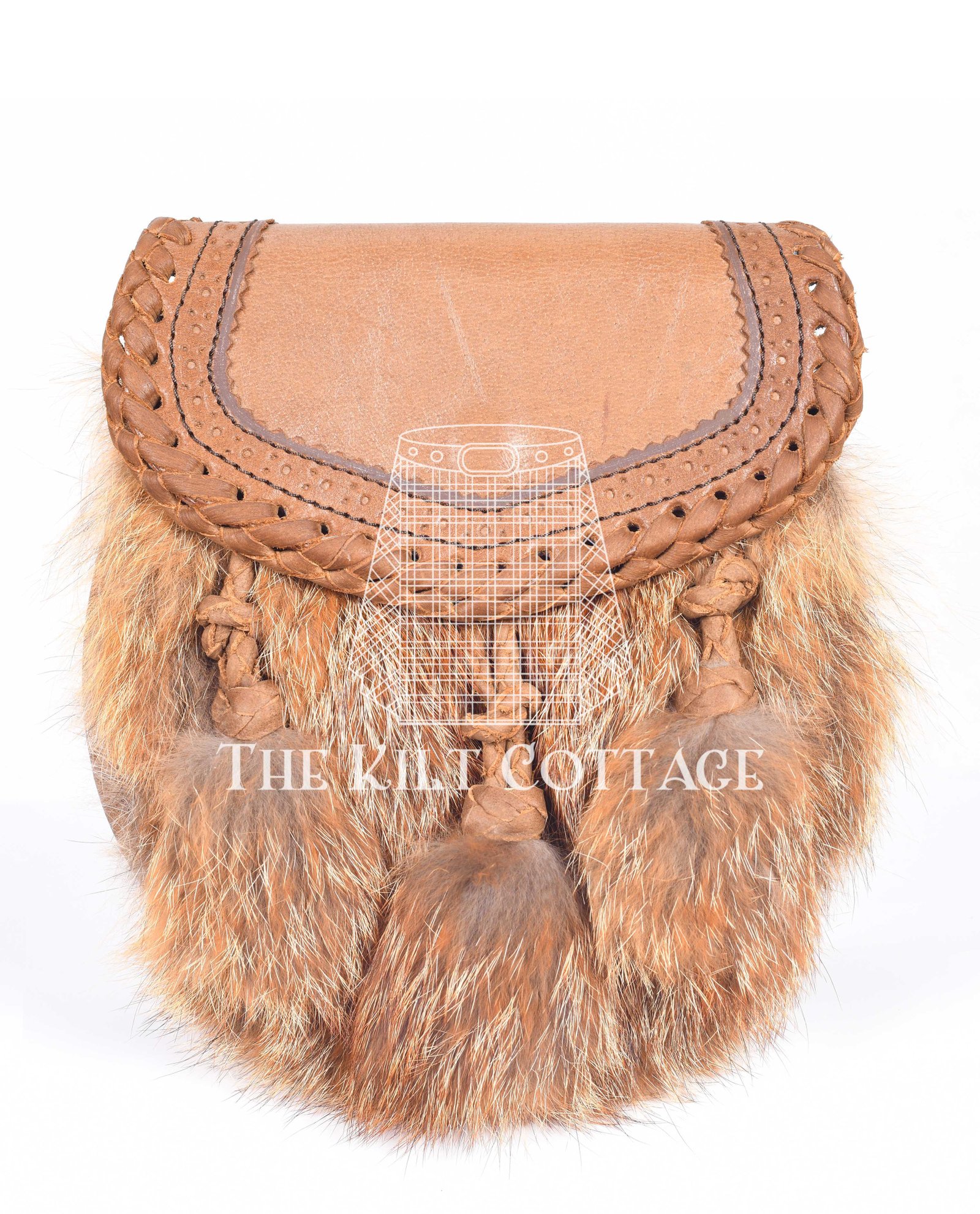 Brown Leather Real Fur Sami Dress Sporran (14) Brown Leather Real Fur Sami Dress Sporran