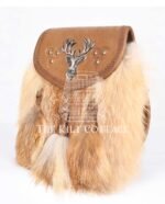 Brown Leather Stag Head Real Fur Sami Dress Sporran