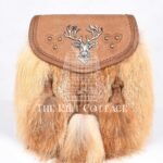 Brown Leather Stag Head Real Fur Sami Dress Sporran