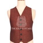 Men's Maroon Tweed Waistcoat