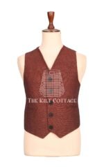 Men's Maroon Tweed Waistcoat