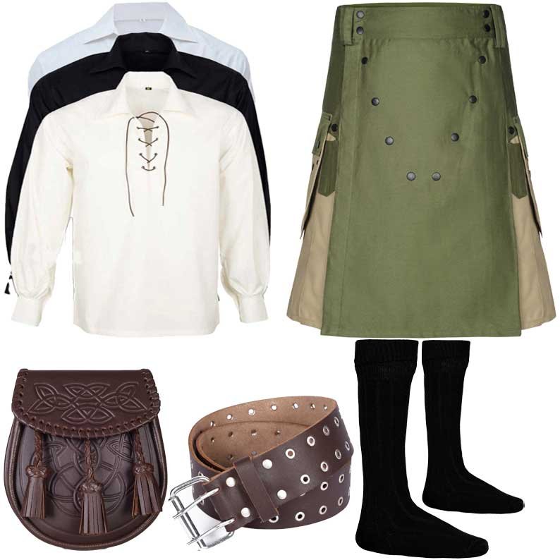 Men's Scottish Caual Kilt Outfit