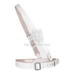 White Leather Silver Accessories Sam Browne Belt