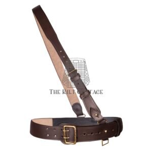 Brown Leather Gold Accessories Sam Browne Belt