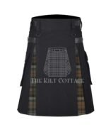 Black Watch Tartan Black Cotton Hybrid Utility Kilt
