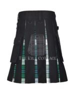 Black Watch Tartan Black Cotton Hybrid Utility Kilt