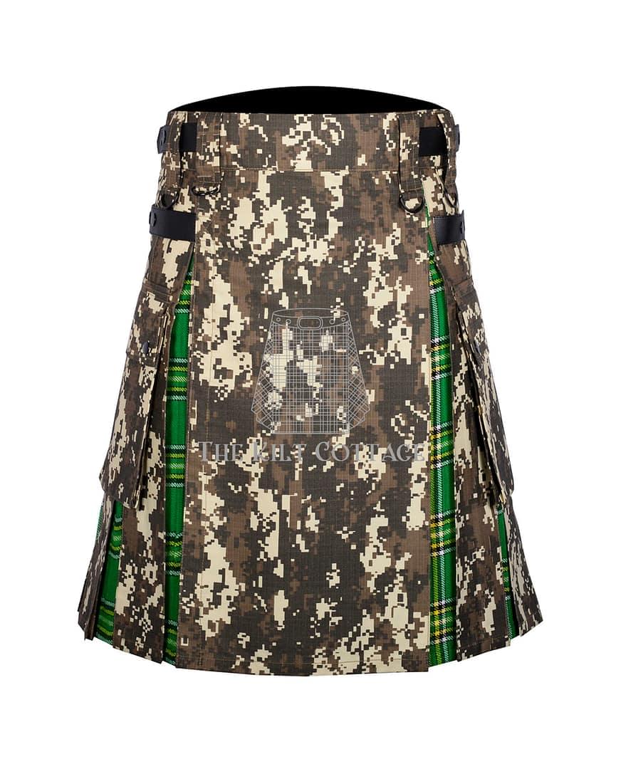 Digital Camo Irish Tartan Hybrid Kilt